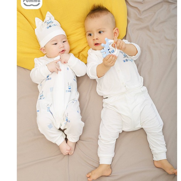 Bodysuit La Pomme dài tay Bamboo siêu mềm mịn cao cấp mới thoáng mát da trẻ em bé trai bé gái JL041