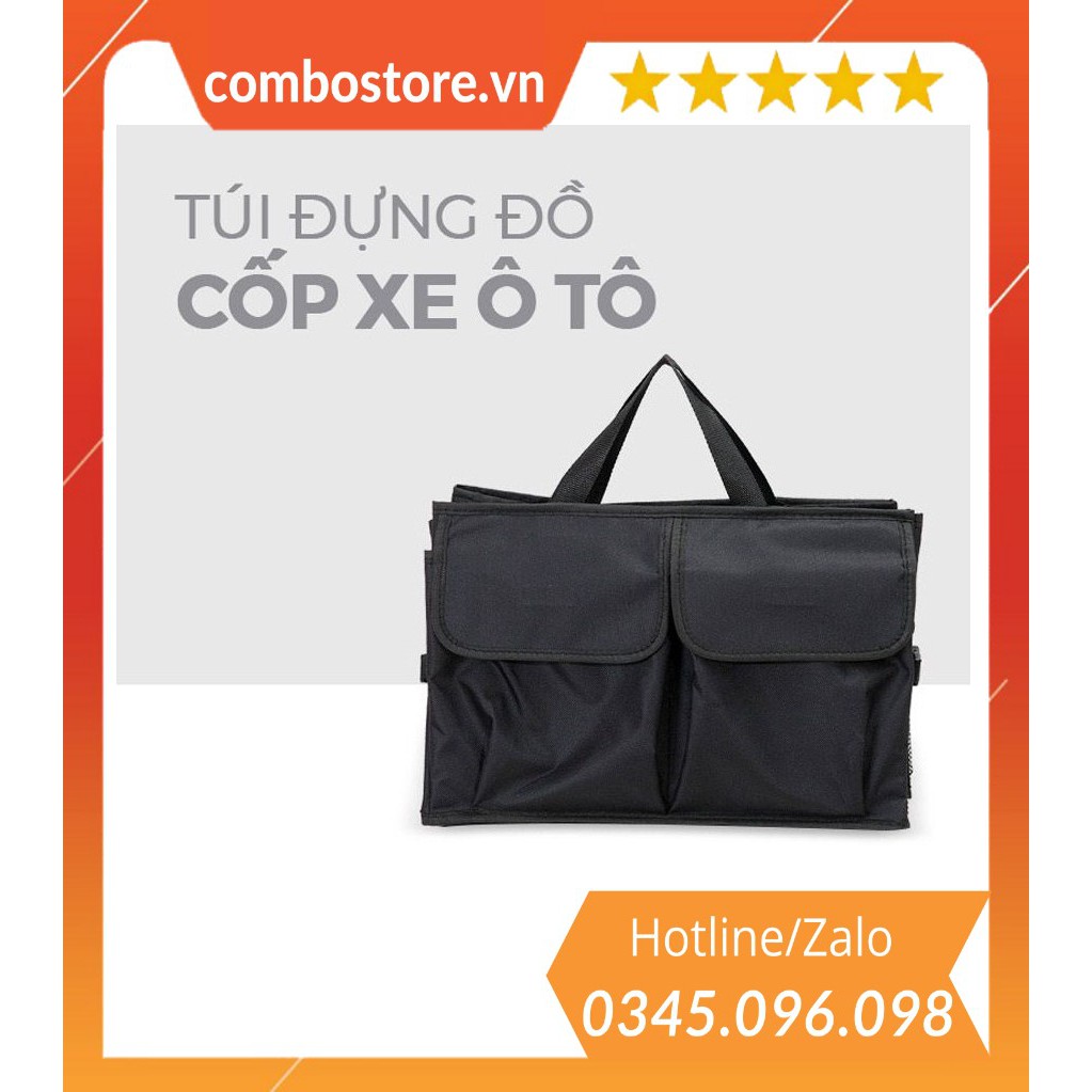 Túi đựng đồ cốp ô tô gấp gọn đa năng bằng vải 6 ngăn tiện lợi