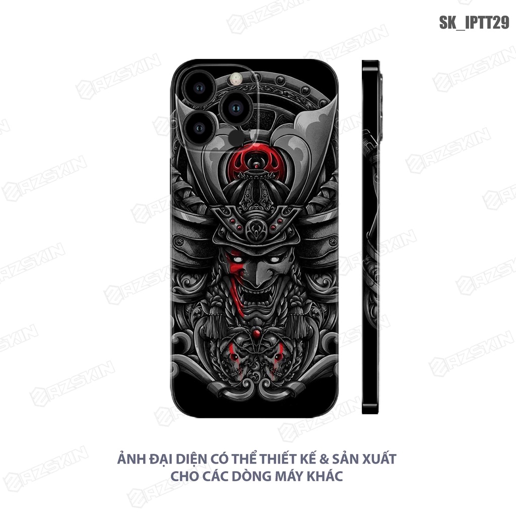 Miếng Dán Skin Dành Cho IPhone 7 - 13 Pro Max Samurai |SK_IPHTT29| Chất Liệu Nhập Khẩu, Khuôn Cắt CNC Dán Full Lưng Viền