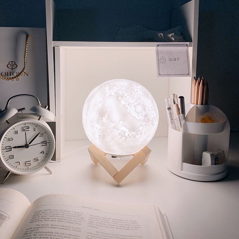 Đèn Ngủ Hình Mặt Trăng, Đèn LED để bàn trang trí nội thất độc đáo làm quà sinh nhật siêu xinh
