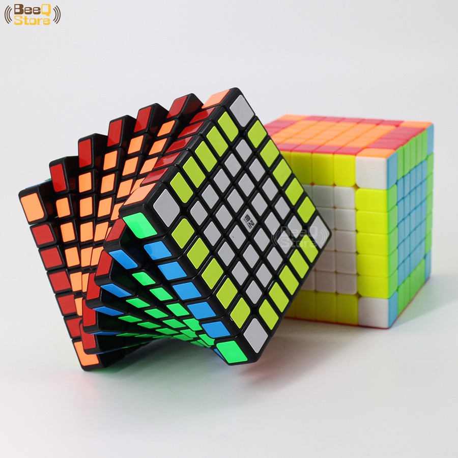 Đồ Chơi Rubik 7x7 Qiyi Qixing Sticker (Tặng Dầu và Chân Đế) - Rubik 7x7x7 Giúp Phát Triển Siêu Trí Não