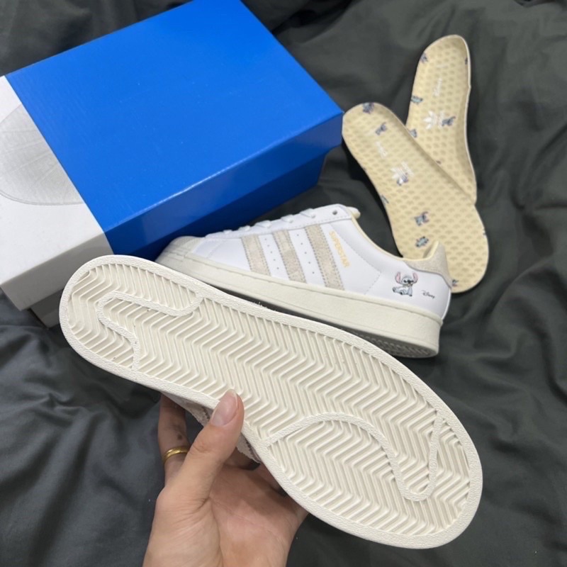 | CÓ SẴN - ẢNH THẬT |Giày thể thao adidas superstar sò disney trắng sọc nỉ bản mới 2022