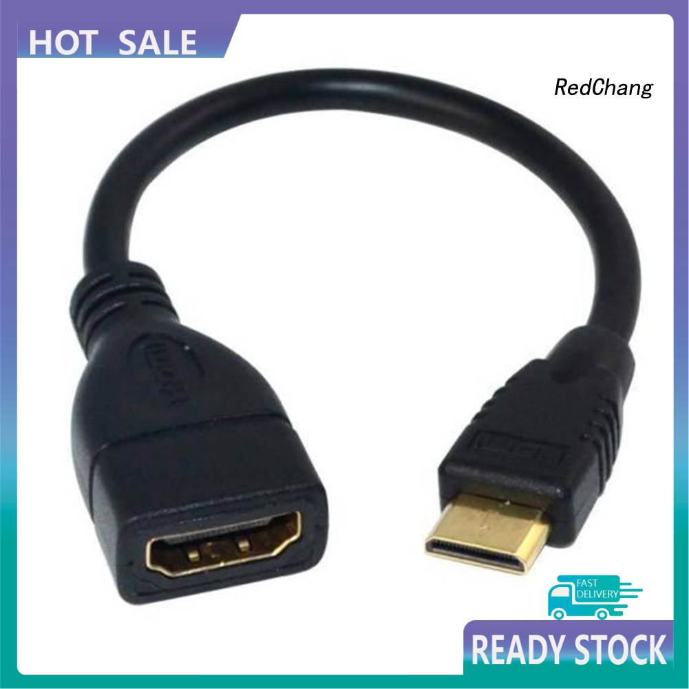 -SPQ- 1.4V Mini HD 1080P HDMI Female to Male Adapter Converter Cable for Projector