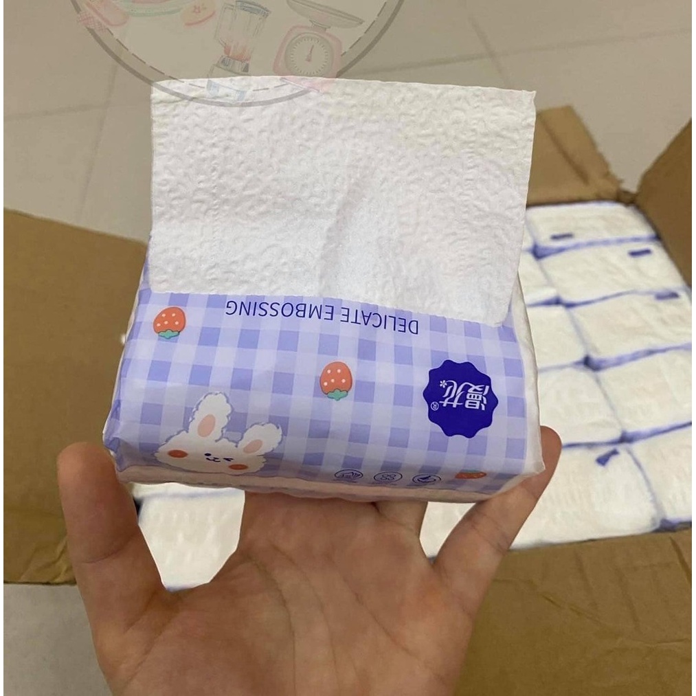 THÙNG 40 bịch giấy ăn hình thỏ xinh xắn siêu dai, siêu mềm mịn - Nội địa trung LOẠI I