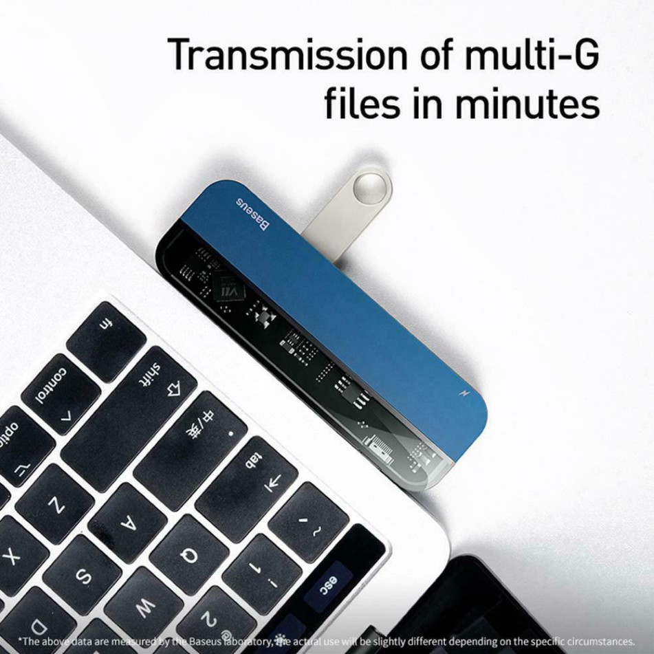 Bộ USB C Hub Baseus 5 in 1 mở rộng cổng kết nối USB 3.0, HDMI, Thunderbolt 3,cho Macbook Pro từ 2017