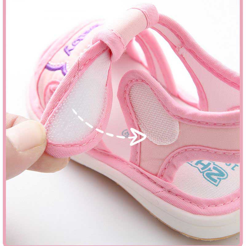 Giày xăng đan họa tiết gấu hoạt hình có âm thanh cho bé 0-3 tuổi
