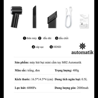 Máy hút bụi cầm tay mini - Máy hút bụi không dây đa năng lực hút siêu mạnh sử dụng hút bụi ô tô, bụi giường cực tiện lợi