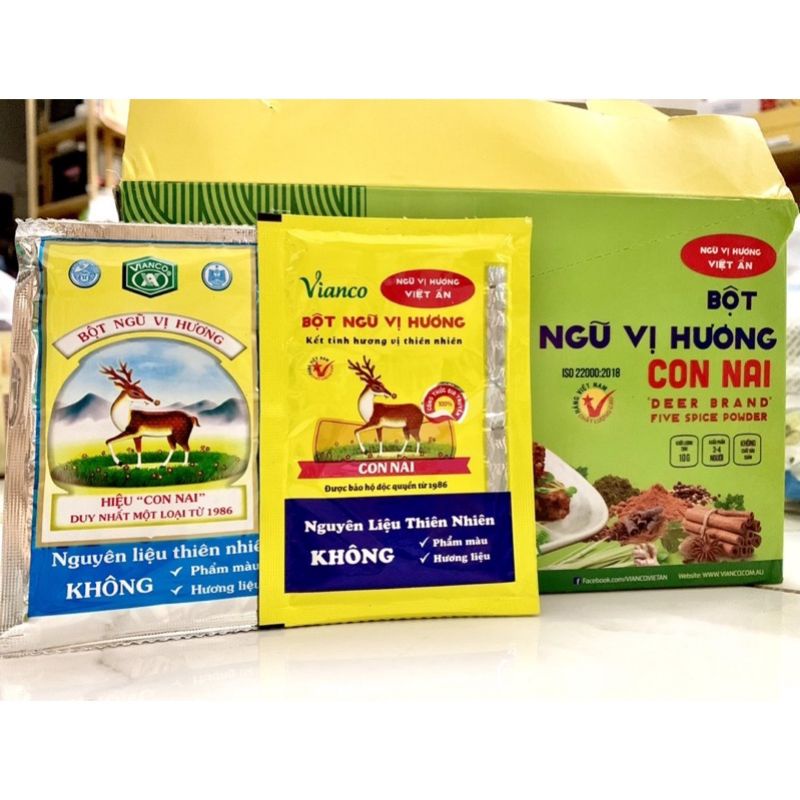 Bột Ngũ vị Hương hiệu Con Nai hàng xuất khẩu 10g Vianco Gia vị Việt Ấn