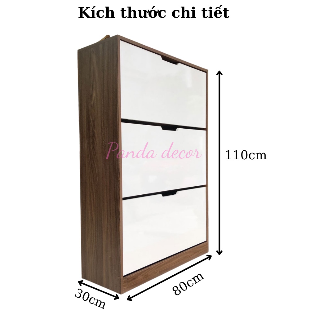 Tủ Giầy Thông Minh, Kệ Để Giầy Dép Gỗ Công Nghiệp MDF Cao Cấp Kích Thước 80x110x30 Cm