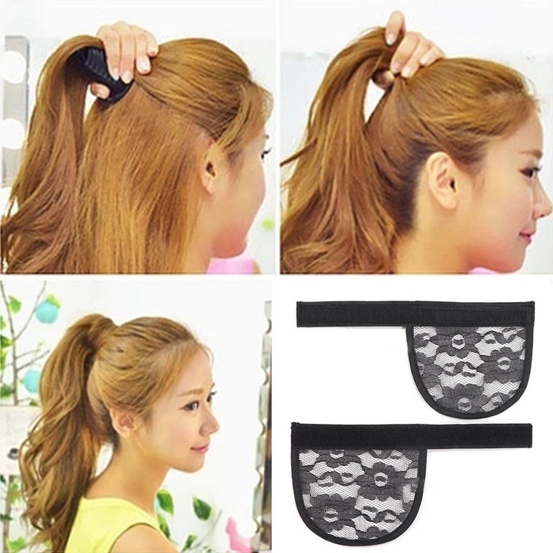 Youyo Set 5 Mũ Lưới Ren Làm Tóc Giả Buộc Đuôi Ngựa Không Cần Buộc Dây Có Thể Điều Chỉnh Phụ Kiện Tóc Đuôi Ngựa