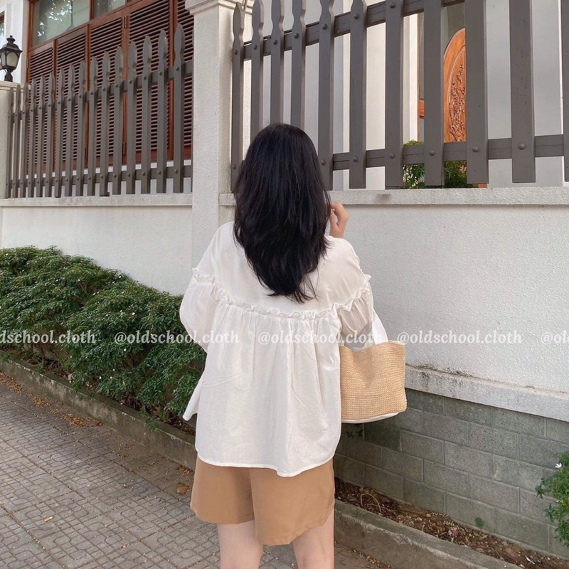 [Ảnh thật/Video] Set babydoll Daisy kèm quần short nâu Set bộ đồ Hàn Quốc