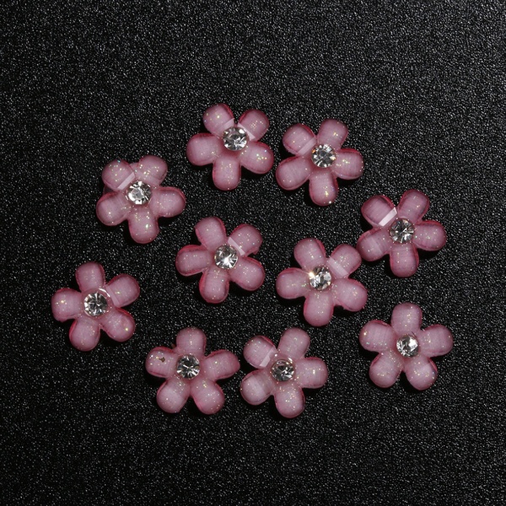 Phụ kiện hoa đá pha lê 5 màu tùy chọn xinh xắn dùng trang trí móng nghệ thuật