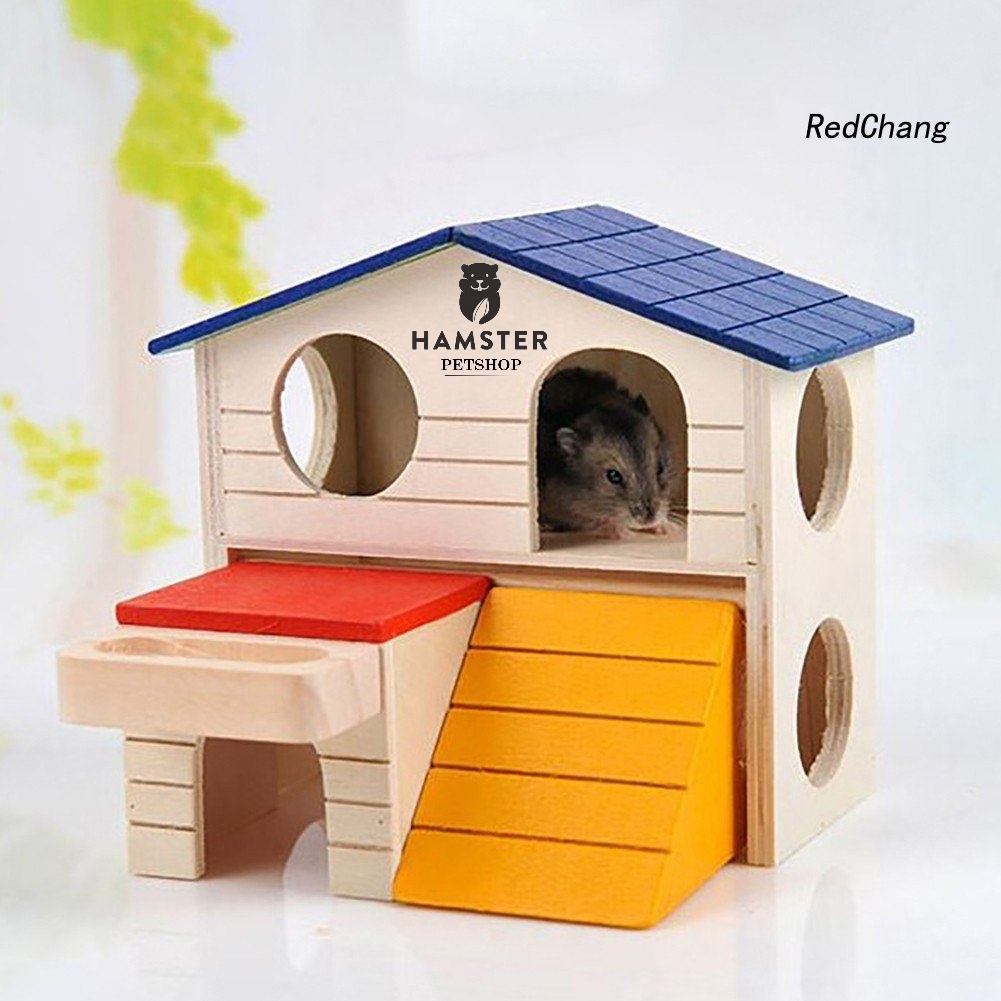 Nhà ngủ gỗ 2 tầng cho Hamster