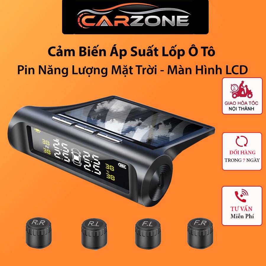 Cảm Biến Áp Suất Lốp Ô Tô TPMS Xe Hơi Van Ngoài Pin Năng Lượng Mặt