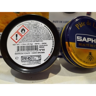 Xi đánh giày màu nâu đen - nâu đậm (dark brown) Saphir Pháp dạng sáp 50ml