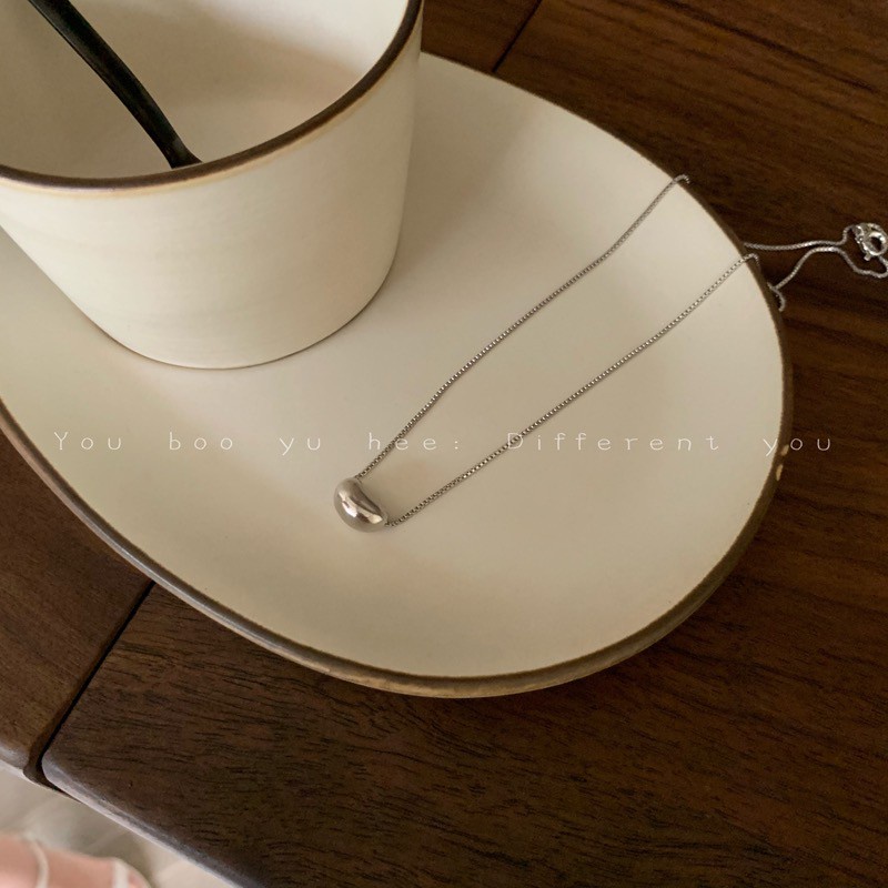 Vòng cổ mặt hình hạt đậu bằng thép titan thời trang