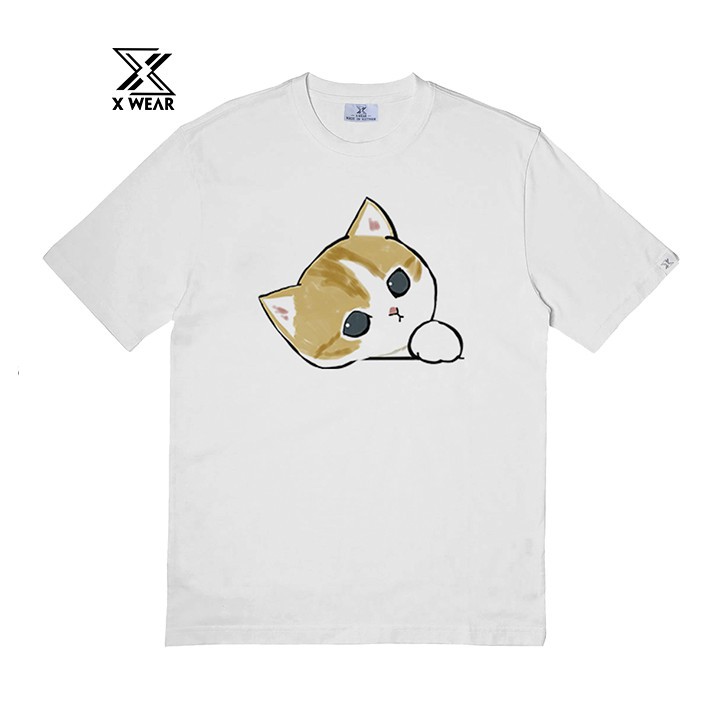 Áo thun Unisex X-WEAR form rộng tay lỡ lazy cat MEO3