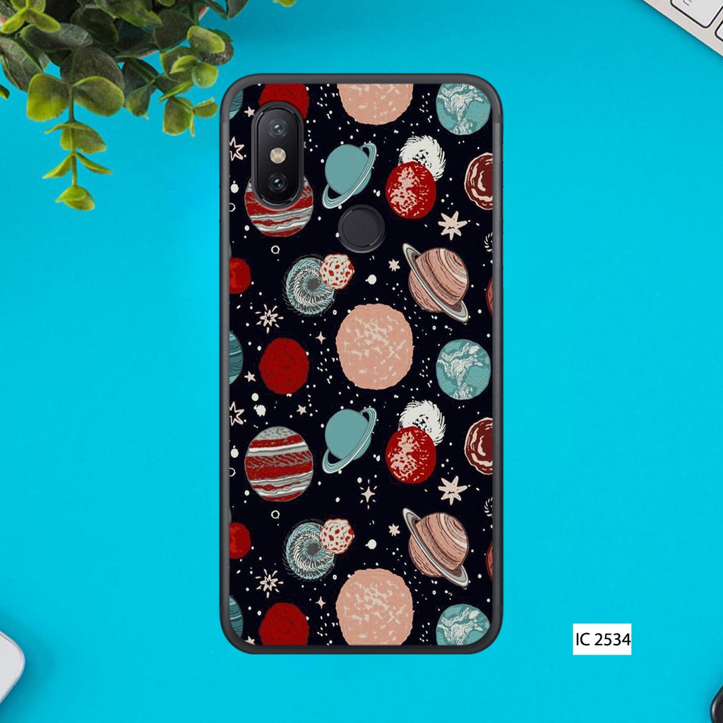 [ Có quà tặng kèm khi mua 2 ốp ] Ốp lưng điện thoại Xiaomi Mi A2 / Redmi 6x - in hình vũ trụ đám mây hồng