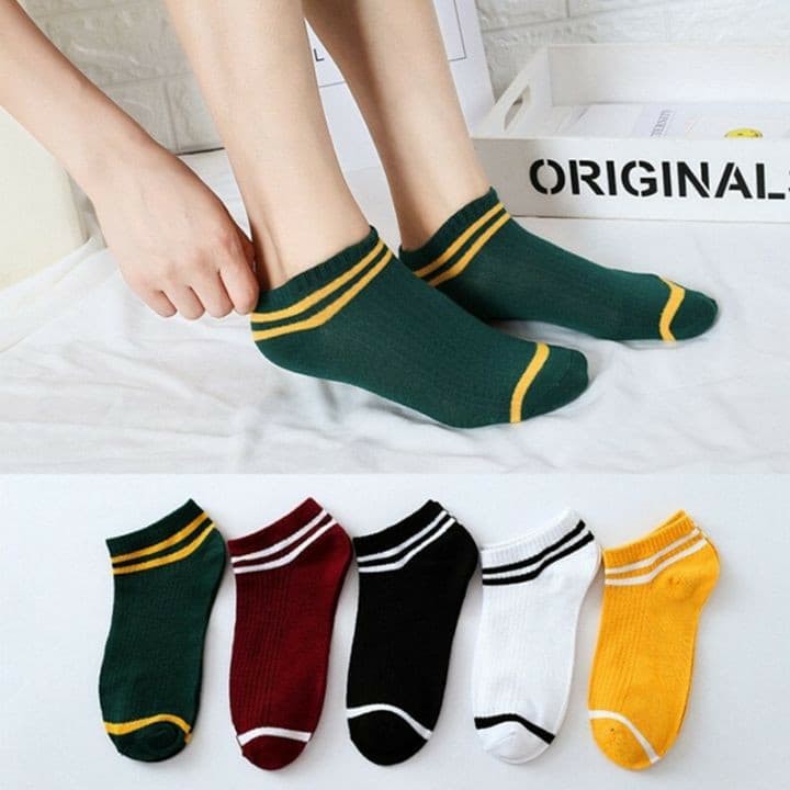 Combo 3 Đôi Tất Cổ Ngắn Tất Nữ Vớ Ngắn Vớ Nữ Co Giãn Tốt Tất Kẻ Sọc Nữ