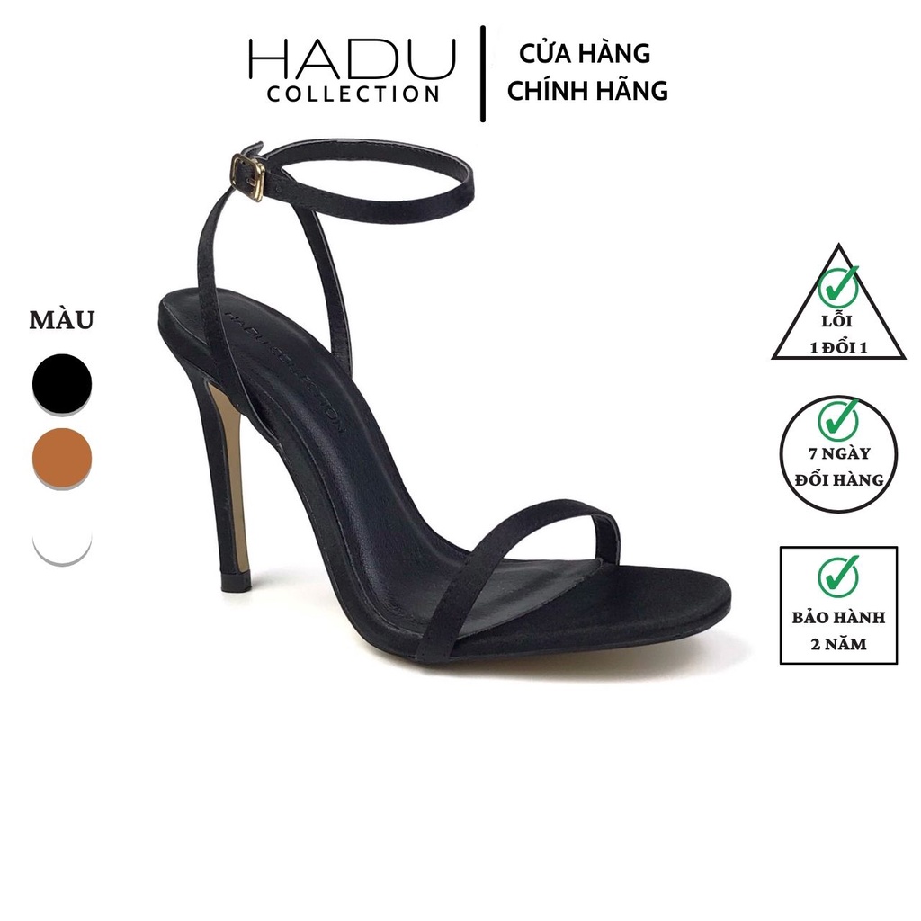 Giày sandal cao gót 9p quai mảnh HADU G931 gót nhọn 9cm, chất liệu lụa Satin, da PU cao cấp