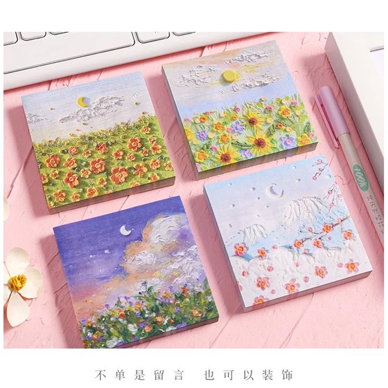 TẬP GIẤY NOTE 3D PHONG CẢNH BỐN MÙA 8*8cm