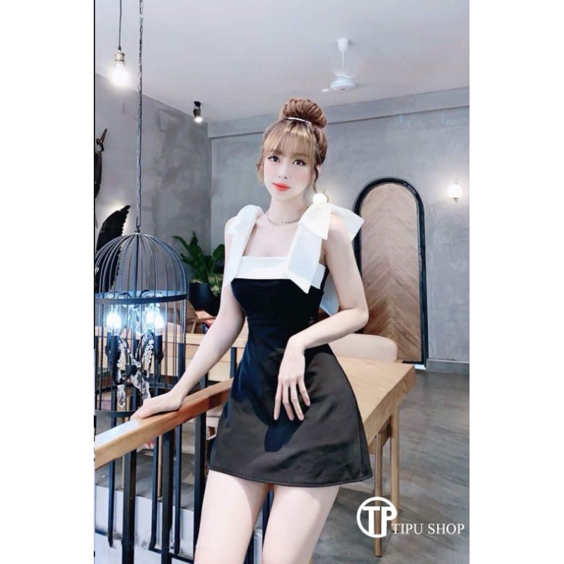 Đầm nơ vai chữ A tiểu thư