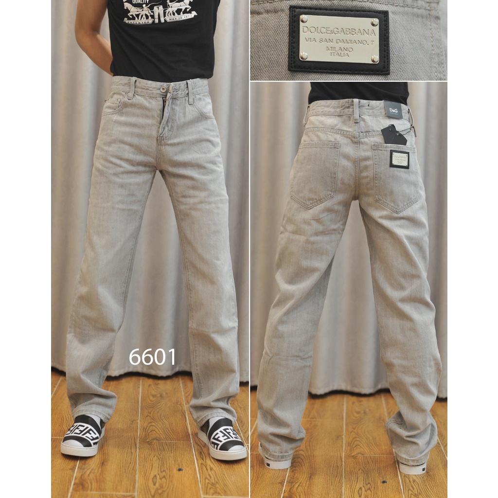 Quần ống suông Dolce xám khói