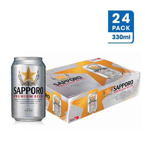 Bia Sapporo Premium 5% – lon 330ml thùng 24 lon