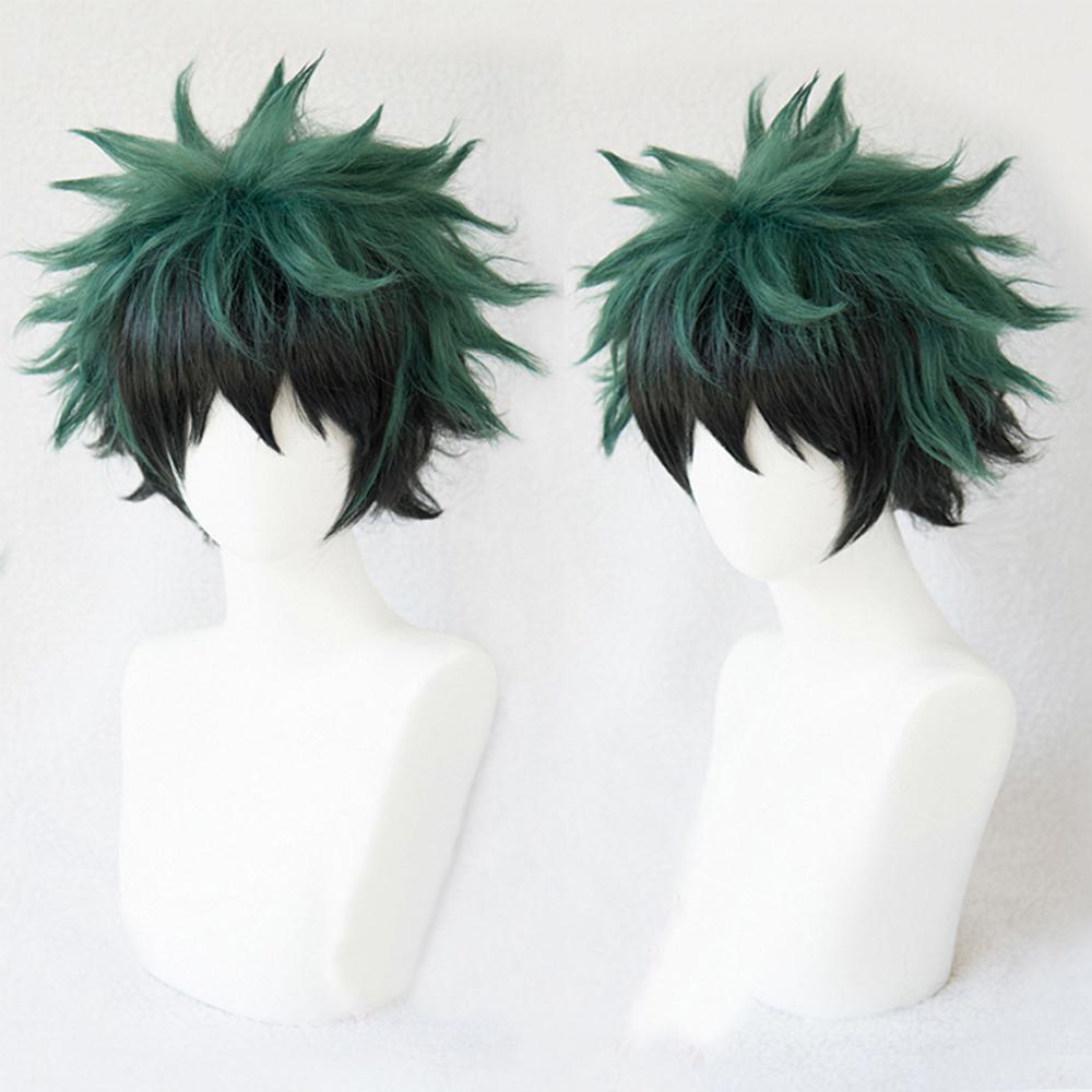 Tóc Giả Ngắn Cosplay Nhân Vật BERNARDO My Hero Academia Màu Ombre Đen Và Xanh Lá