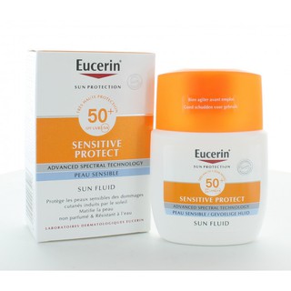 Kem chống nắng không nhờn rít Eucerin Sun Fluid Sensitive Protect SPF 50+ 50ml hàng nhập Pháp