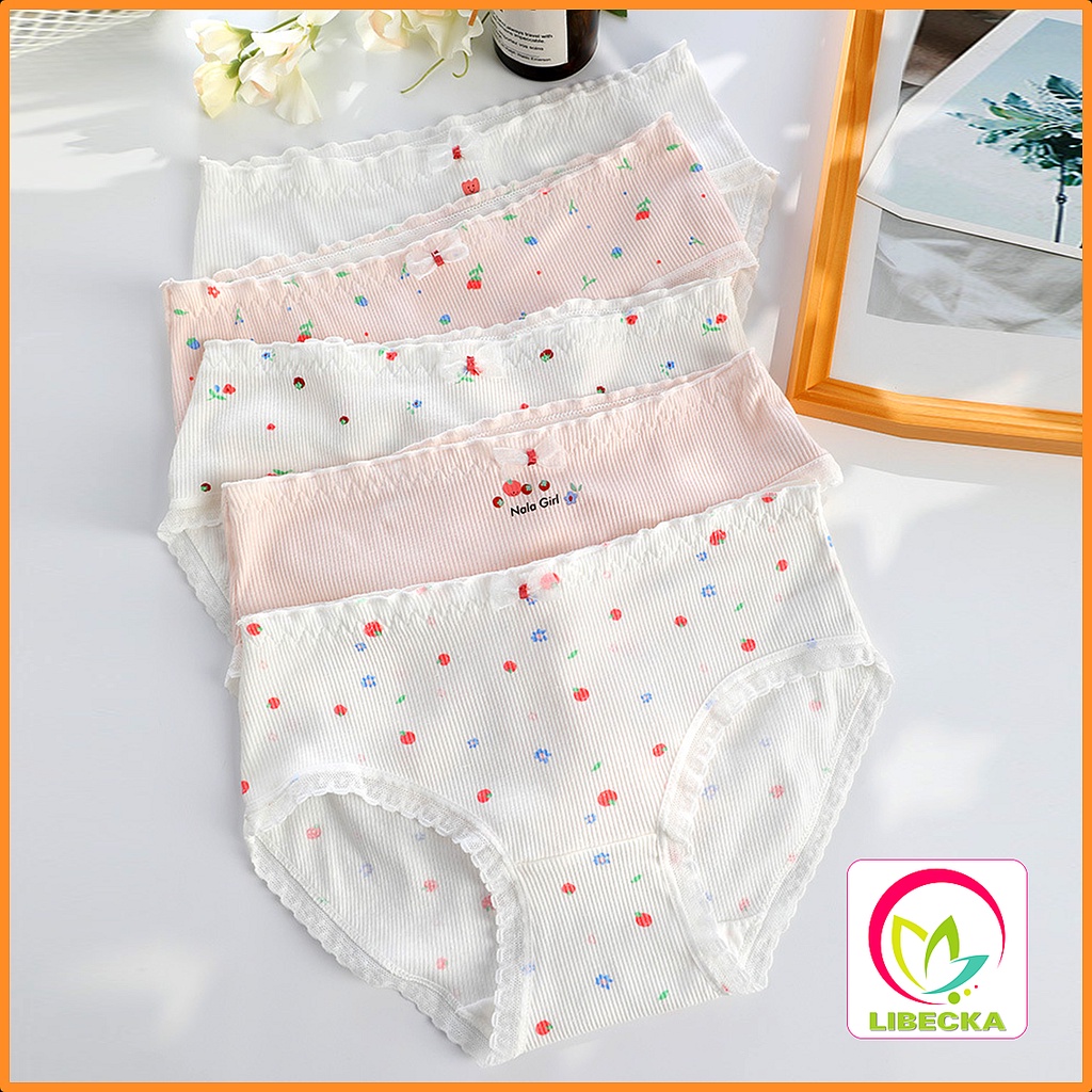 Quần lót nữ Cotton viền Ren Siêu Cute dễ thương đẹp thời trang thông hơi kháng khuẩn xuất Nhật cao cấp LIBECKA QLNK016