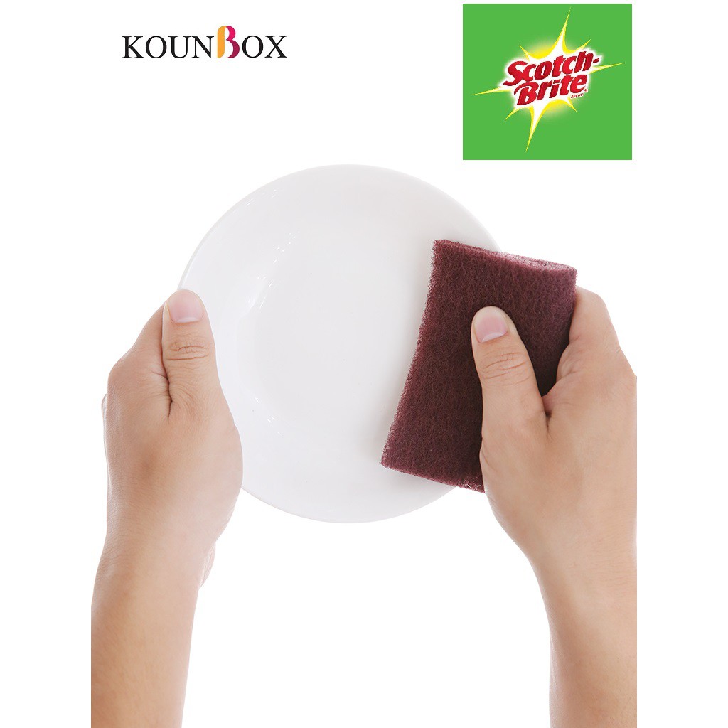 Cước cọ rửa Scotch Brite 3M Mạnh hơn inox 7447 Cước cọ rửa siêu mạnh - Chữ nhật 10x15cm