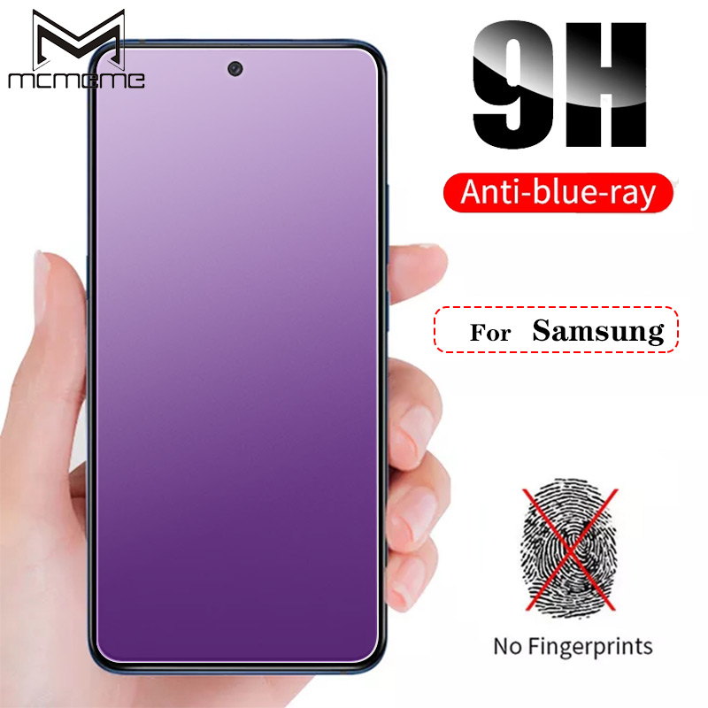 Kính cường lực toàn màn hình ánh tím chống tia sáng xanh cho điện thoại Samsung Galaxy ss S22 S20 S21 FE S10 Note 10 Lite