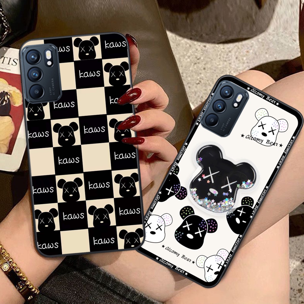 Ốp lưng Oppo Reno6 / Reno6 Z 5G / Reno 6 trái tim họa tiết caro, mikey họa tiết beabrick kaws cute