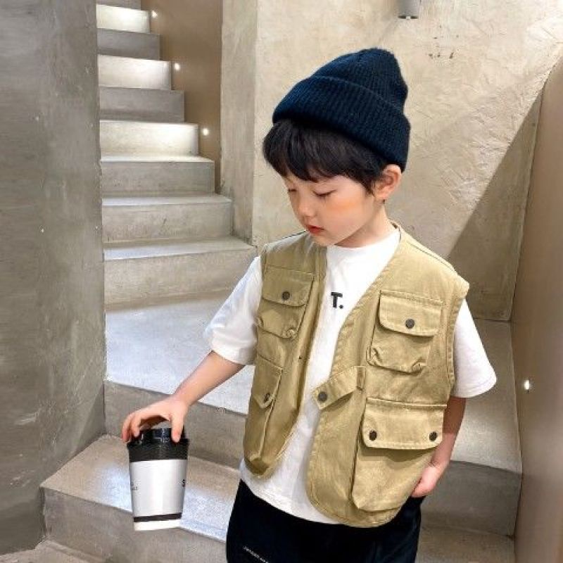 Mới Áo Khoác Sát Nách Thời Trang Xuân Thu Cho Bé Trai