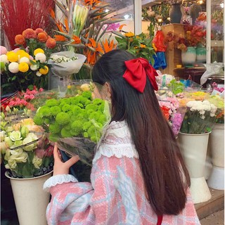 Nơ cột tóc bằng lụa kiểu Hàn Quốc