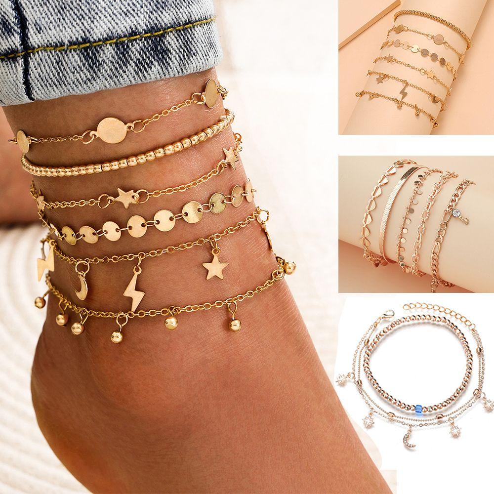 Lắc Chân Mặt Hình Trái Tim Phong Cách Bohemian