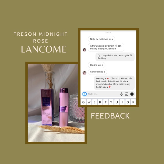 Nước Hoa Mini 20ml 𝐋𝐚𝐧𝐜𝐨̂𝐦𝐞 𝐓𝐫𝐞𝐬𝐨𝐫 𝐌𝐢𝐝𝐧𝐢𝐠𝐡𝐭 𝐑𝐨𝐬𝐞 | BigBuy360 - bigbuy360.vn