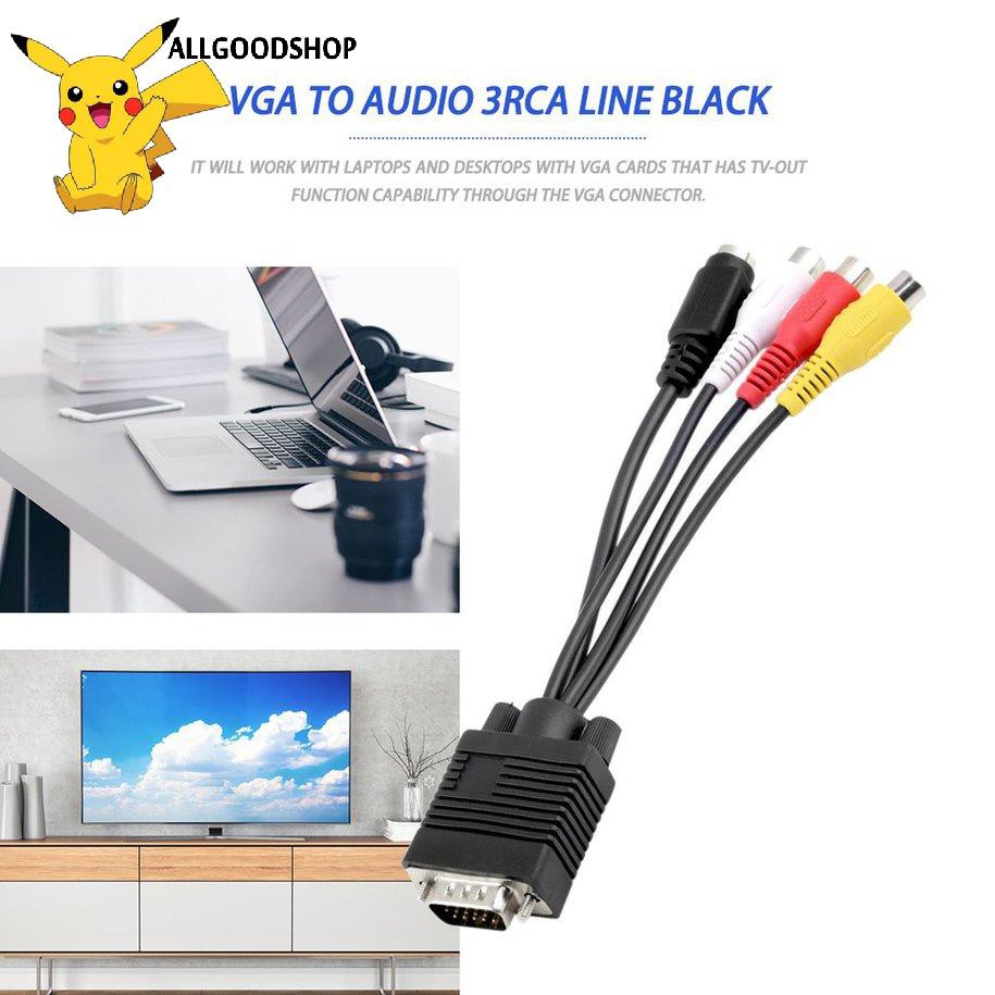 Cáp Chuyển Đổi Vga Sang Video Tv Out S-Video Av Và 3 Rca Chất Lượng Cao