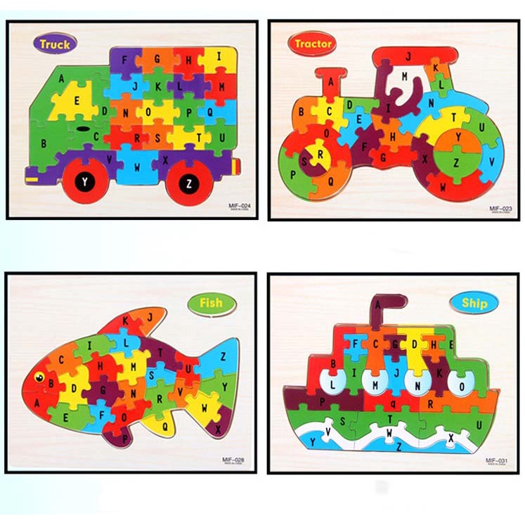 Bộ đồ chơi ghép hình gỗ cho bé 3d 26 mảnh, giáo dục trẻ thông minh tập trung sáng tạo và kiên nhẫn - BGH05