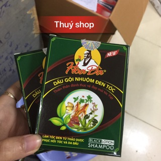 Dầu gội thảo dược đen tóc hoa đà (hộp 3 gói)