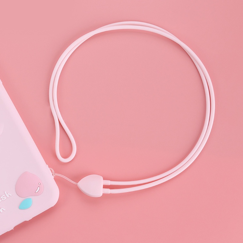 Dây Đeo Silicon Màu Trơn 42cm Có Thể Điều Chỉnh Cho Điện Thoại / Tai Nghe Không Dây