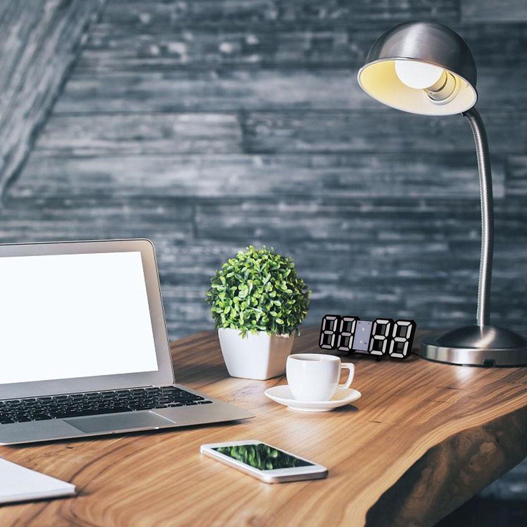 Đồng Hồ Báo Thức Điện Tử Màn Hình LED Hiển Thị Nhiệt Độ Điều Khiển Bằng