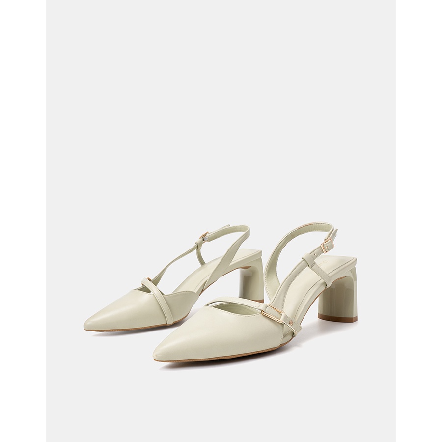 Giày Cao Gót 7cm Thời Trang JUNO Slingback Phối Khoá Trang Trí CG07115