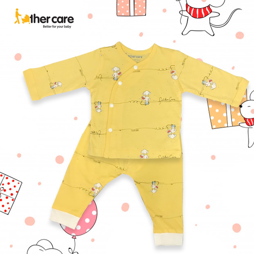 Bộ Quần Áo sơ sinh DT FatherCare Cài Lệch - Chuột Little One (Bo) FC784