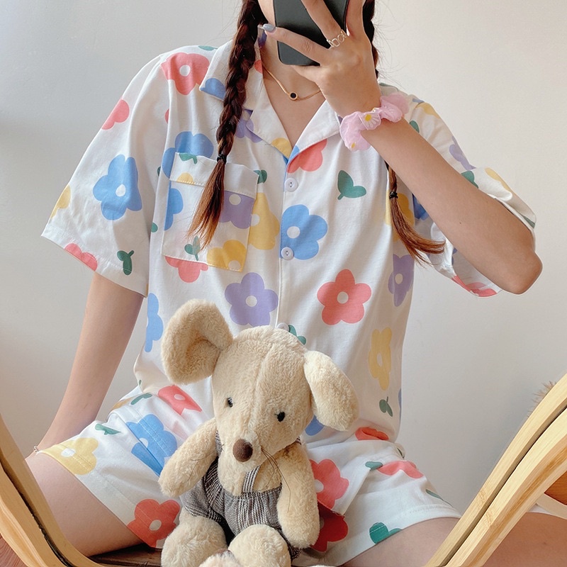 Bộ Đồ Ngủ Pijama Hoạ Tiết Vải Thun Mát, Bộ Mặc Nhà Dễ Thương TOPBRA