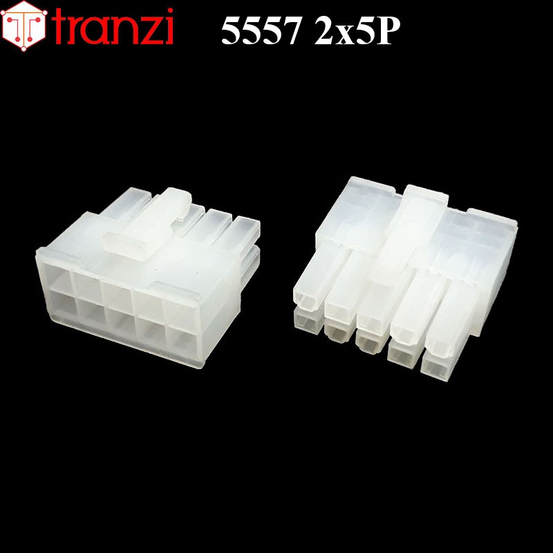 Vỏ header 4.2mm 5557 2x5P 19,8mm trắng - túi 10 cái