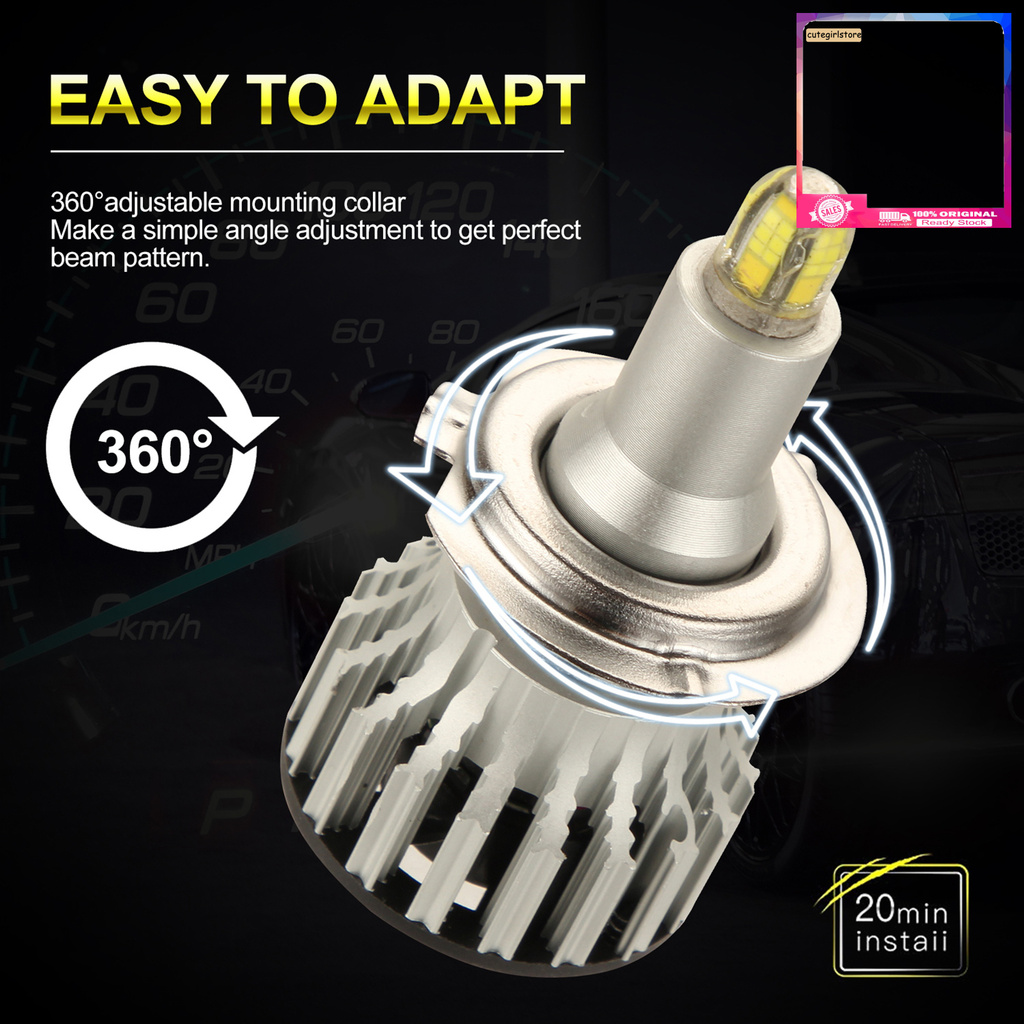 Set 2 đèn pha sương mù led 24 bóng H1 H7 H11 360 độ bằng hợp kim nhôm dành cho xe hơi