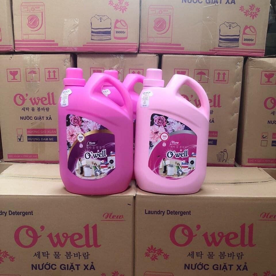 Thùng 4 chai nước giặt Owell mỗi chai 3.5 lít cực thơm.
