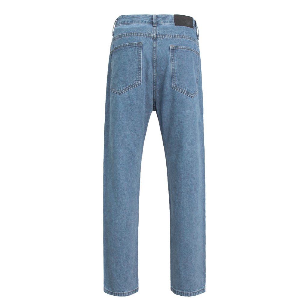 Quần Baggy Trơn Ống Suông Đứng - Chất Vải Jeans Cao Cấp Mềm Mịn - Unisex Nam Nữ Hot Trend Dễ Phối Đồ - Màu Xanh Đậm 1
